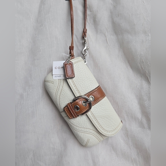 Coach Handbags - Coach Pebbled Leather Wristlet Y2K Mini Bag